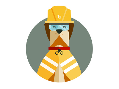 Hardhat Darwin construction dog glasses