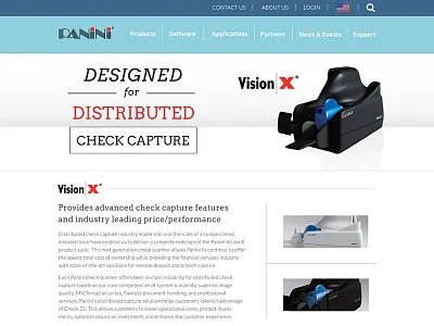 Panini Website Refresh banner blue check content grid header lines pixel red responsive web website