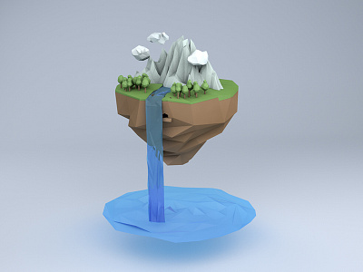 Island Getaway c4d low poly