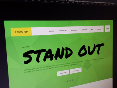 FontShop big bold change clean flat fonts idea minimal open rebrand typography wip