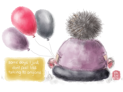 Offline balloons illustration kids pencil watercolour
