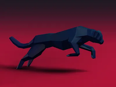 The Cheetah - Low Poly 3d 4d animal cheetah cinema city low poly