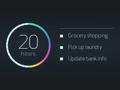 To do list reminder dial dial flat hours list time to do list