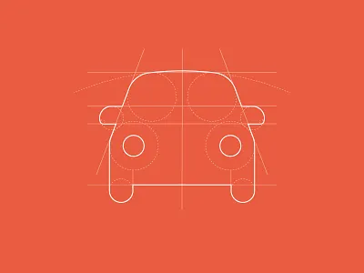 Grid Car brand car circles front grid gridlines icon identity logo rodati simple