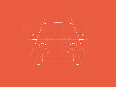 Grid Car brand car circles front grid gridlines icon identity logo rodati simple