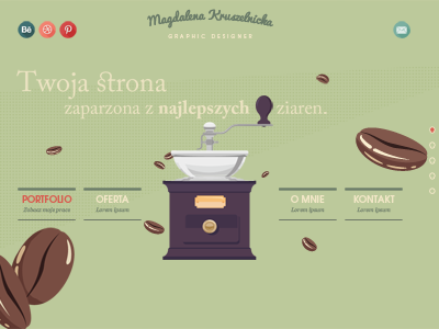 Portfolio coffee flat illustration paralax portfolio web