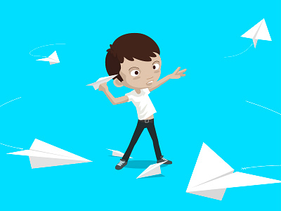 Paper planes agency bbs color illustration paper planes vector