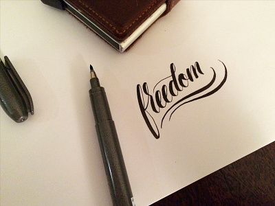 Freedom brush pen cursive freedom lettering lettering type typography