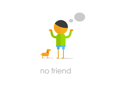 no friend boy dog flat illustration lovely person