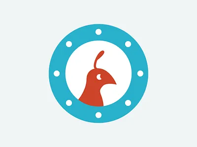 Partridge app blue icon red white