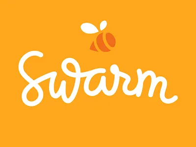 Swarm logomark bee buzz foursquare hive mrdavenport orange swarm