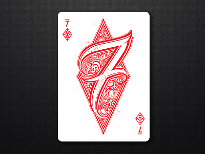 7 Diamond cards collaboration deck hand lettering lettering numbers playing cards poker seven typography