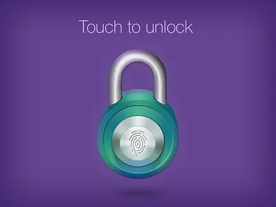 Lock fingerprint illustration lock touch