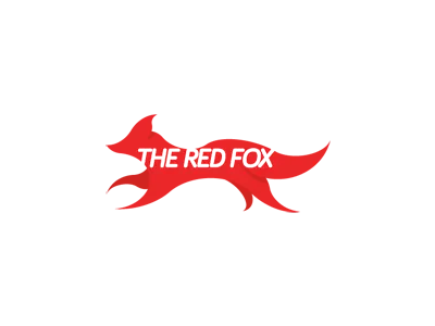 The Red Fox achieve and branding design fox graphic left logo red running towards work
