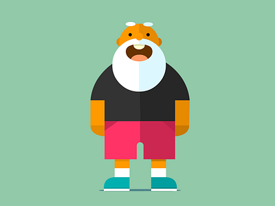 Grandpa character design flat grandpa illustration istanbul mustafa kural vector