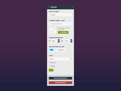 Flatpack Editor Panel buttons component editor fields flat ui module panel ui