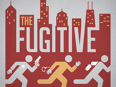 The Fugitive Minimalist Movie Poster chicago illustration minimalist movies poster the fugitive typography vector