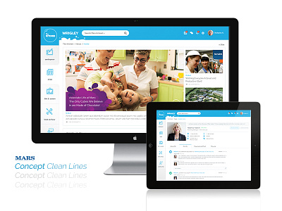 Wrigley Corporate Intranet Concept corporate flat intranet left nav mars news scroll sticky wrigley