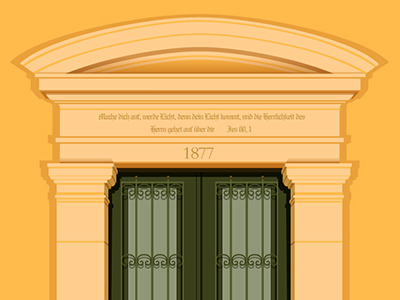 16 Emek Refaim - German Colony architecture classic doors german illustrator jerusalem old vector