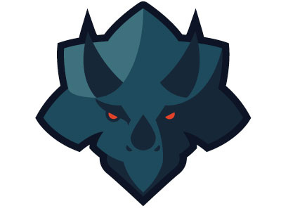 Triceratops Head Rebound dinosaur icon logo