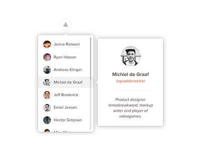Popover card dropdown information michiel person popover ui website