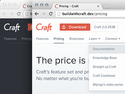 New buildwithcraft.com nav craftcms nav