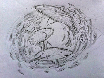 Shark June Desktop Wallpaper bait ball collage ocean shark
