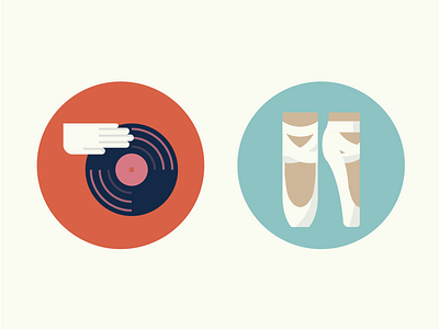 Dance! app dance flat icons illustration music shoes