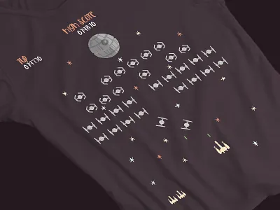 Star Wars Galaga Tshirt death star galaga illustration star wars tie tshirt xwing