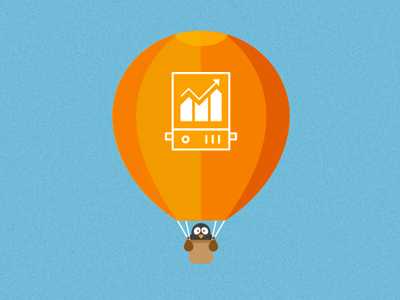 Flying Penguin balloon branding flying graphic design icon iconography illustration penguin sky vector