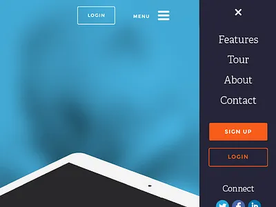 Web App Marketing Site Design app design menu navigation ui ux web web app
