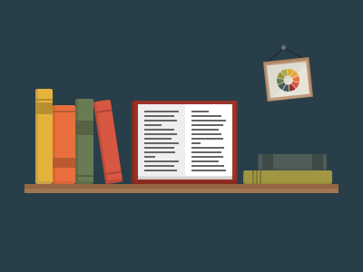 Email as an Open Book book books bookshelf email flat illustration litmus shelf