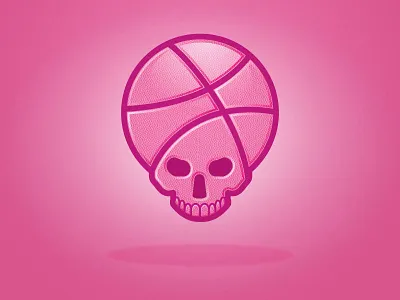 Thanks Dribbble basketball bones dribbble eyes head illustrator pink pretty skull sports teeth