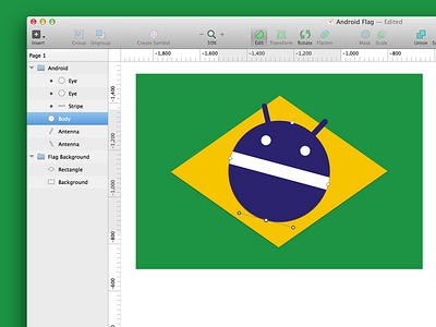 Android Brazil Flag android brazil design mobile sketch ui vector