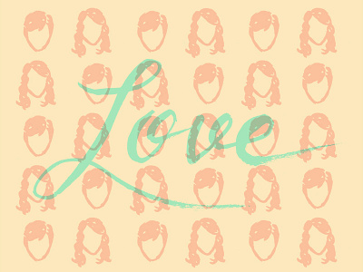 Love handmade heads love overprinting script