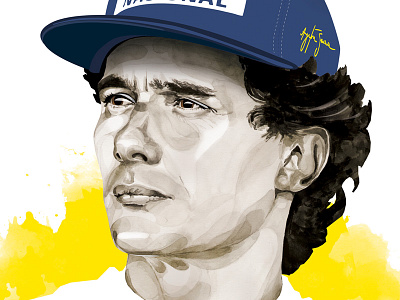 Ayrton Senna. Push It To The Limit ayrtonsenna brazil champion formula 1 formula1 illustration motorsport portrait racing senna sports watercolor