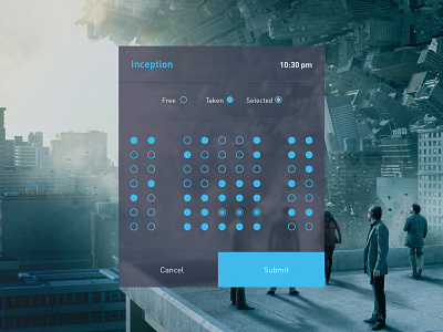 Movie Seating app cinema flat inception minimal movie seating seats ui