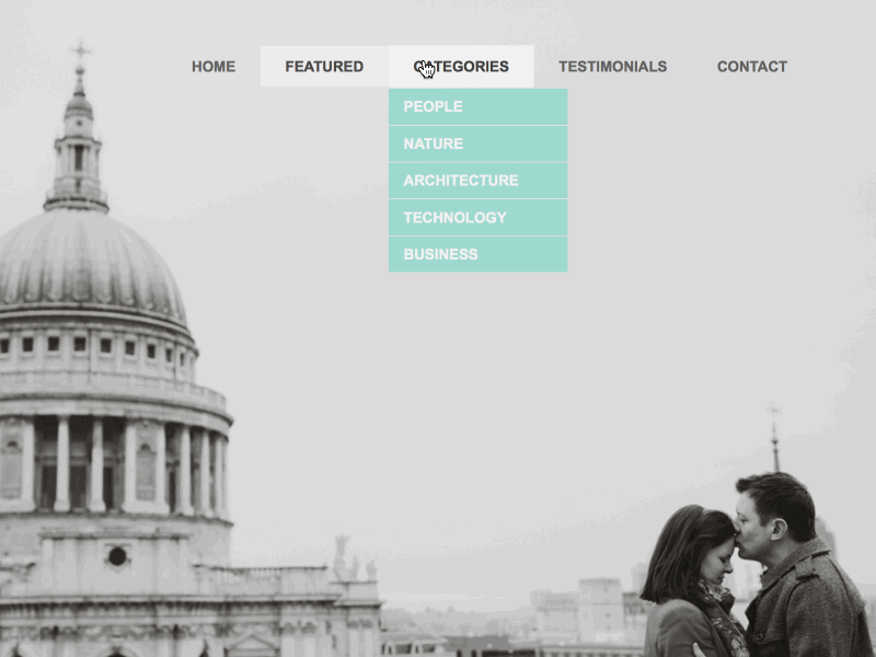 Animated CSS 3 Dropdown Navigation animation blue css3 cyan gif gray green grey nav navigation photo