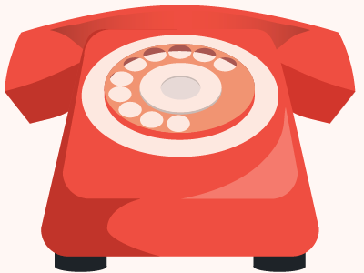 Telephone flat icon illustration phone retro