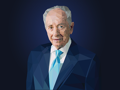 Low-Poly Shimon Peres Portrait II lo poly low low poly poly portrait shimon peres vector