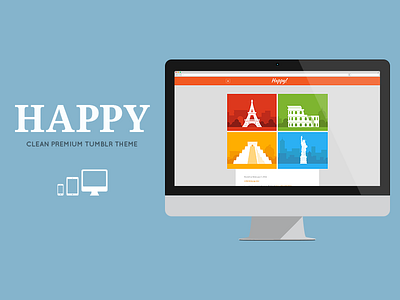 HAPPY - Clean Responsive Tumblr Theme #2 blog clean flat html minimal portfolio responsive retina simple social theme tumblr