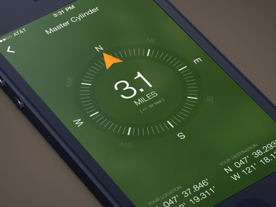 Compass In Motion app game geocaching ios7 iphone mobile navigation outdoors