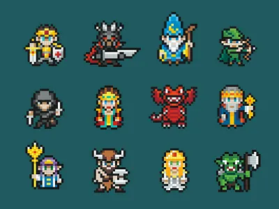 Pixel Heroic Fantasy heroic fantasy illustration pixel art stickaz video game