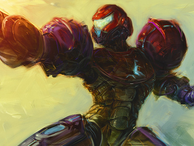 Samus Aran alchemy fanart metroid nintendo painting photoshop