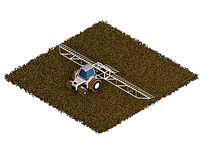Illustration for "Phart" 3d agrimotor c4d cinema4d low poly lowpoly model render soil tractor