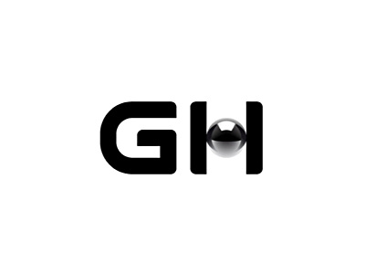 GH Ballbearings 3d ball black branding grey letter logo reflections sphere vector white