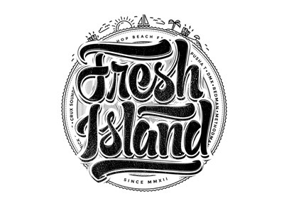 Fresh island t shirt design fresh handstyle island lettering summer t shirt type typography