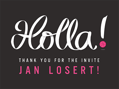 Holla, Dribbble! brush handlettering logo script typography