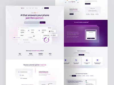 Phone AI - Landing Page design landing page phone phone ai ui ux