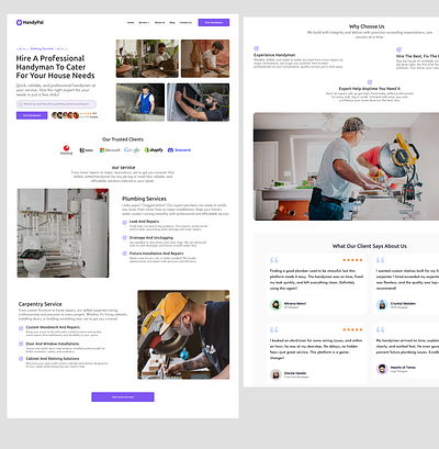 Landing page for a Handyman website graphic design ui